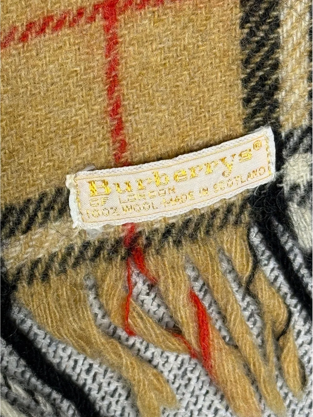 Burberry Vintage Classic Check Wool Scarf